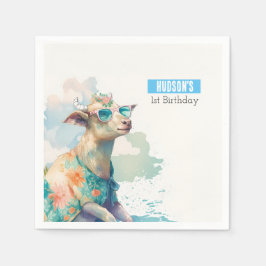 Summer vibes Watercolor Goat - Geburtstag Serviette