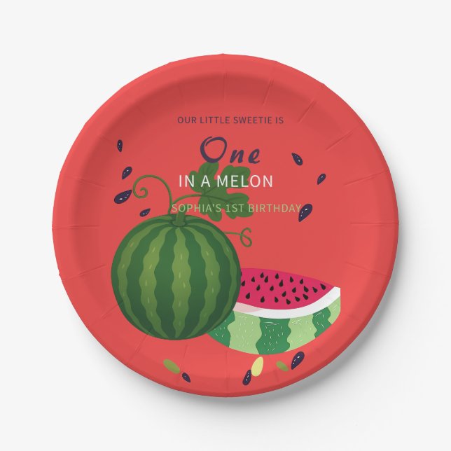 Summer Vibes Watermelon Party laden Pappteller (Vorderseite)