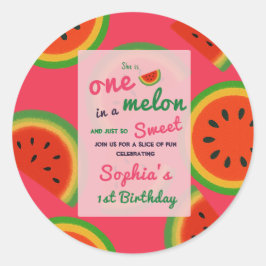Summer Vibes Watermelon Party laden Runder Aufkleber