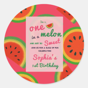 Summer Vibes Watermelon Party laden Runder Aufkleber