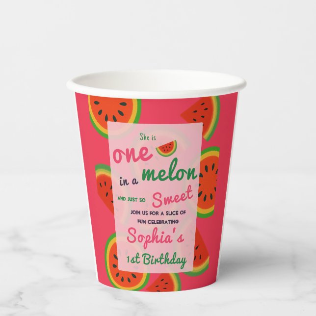 Summer Vibes Watermelon Party Pappbecher (Vorderseite)