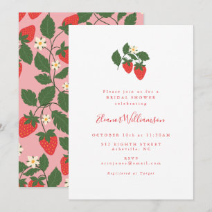 Summer Vintag Red Strawberries Boho Brautparty Einladung