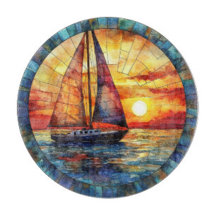 Summer Wassercolor Art Cutting Board Schneidebrett