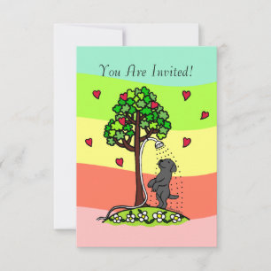 Summer Water Fun Black Labrador Cartoon Einladung