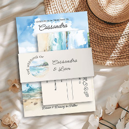Summer Watercolor Beach Hochzeit Einladungsbanderole