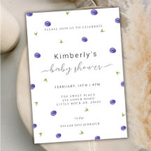 Summer Watercolor Blueberry Baby Dusche