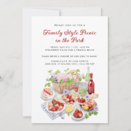 Summer Watercolor Family Style Picnic Wiedersehen Einladung