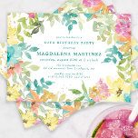Summer Watercolor Floral 60. Geburtstagsparty Einladung<br><div class="desc">Neu im Sommer 2024. Moderne und farbenfrohe sommerliche Blumenfarbe mit rosa, türkisblauen, gelben und orangefarbenen Blume. Sie bilden einen rustikalen, boho schicken botanischen Rahmen um Ihre Geburtstagsparty Details. Ein goldener Glitzer fügt ein wenig Glanz und einen femininen Flair hinzu. Dieser Artikel ist Teil der Sammlung Summer Watercolor Floral. Es enthält...</div>