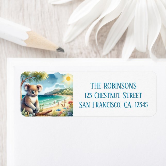 Summer Watercolor Koala am Strand (Insitu)