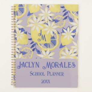 Summer Watercolor Lavender Lemon Floral Planer