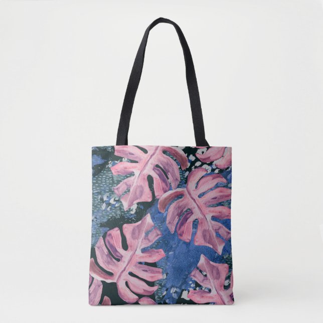 Summer Watercolor Tropical Grunge Pattern Tasche (Vorderseite)