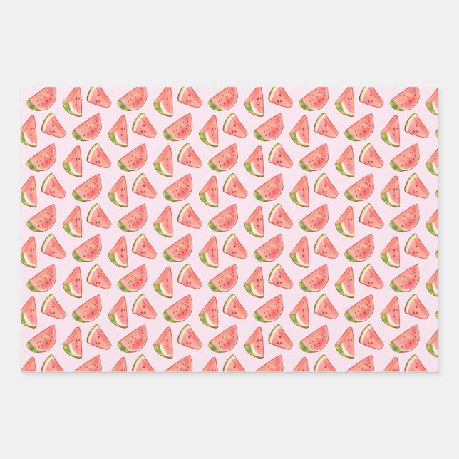 Summer Watercolor Watermelon Geschenkpapier Set (Vorderseite)