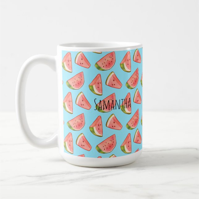 Summer Watercolor Watermelon Kaffeetasse (Links)