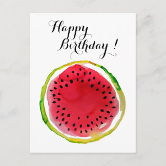 Summer Watercolor Watermelon Postkarte