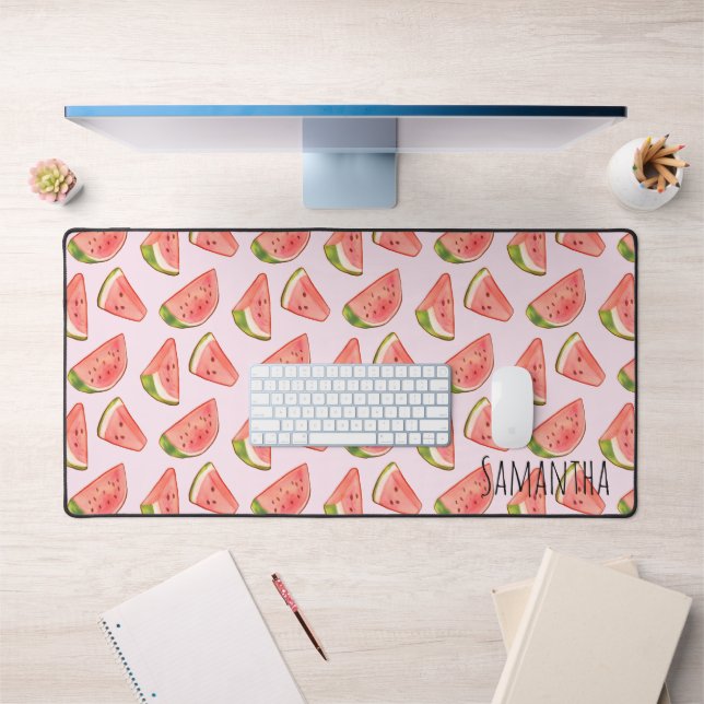 Summer Watercolor Watermelon Schreibtischunterlage (Büro 1)