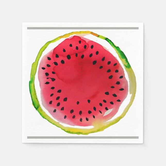 Summer Watercolor Watermelon Serviette (Vorderseite)