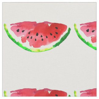 Summer Watercolor Watermelon Stoff
