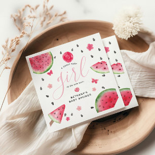 Summer Watermelon 'A Sweet Baby' Girl Baby Dusche Serviette