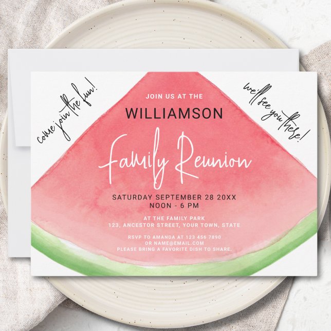 Summer Watermelon Family Wiedersehen Einladung (Von Creator hochgeladen)