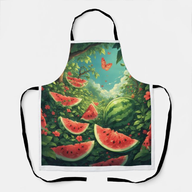 Summer Watermelon Garden - Farbenfrohe Schürze (Vorderseite)