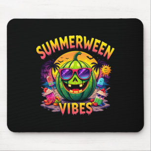 Summer Watermelon Jack-o-lantern Summerween Vibes Mousepad