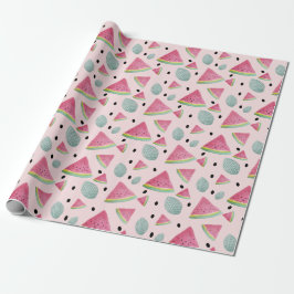 Summer Watermelon Muster Wasserfarbe Handgemalt Geschenkpapier