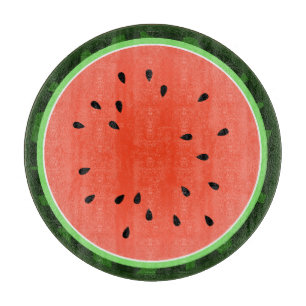 Summer Watermelon Slice Round Glass Cutting Board Schneidebrett