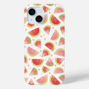 Summer Watermelon Slices & Gold Herzdesign Case-Mate iPhone Hülle
