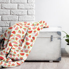 Summer Watermelon Slices & Gold Herzdesign Fleecedecke