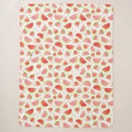 Summer Watermelon Slices & Gold Herzdesign Sherpadecke