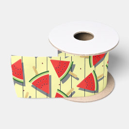 Summer Watermelon Slices Pattern, rot und grün Satinband