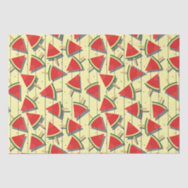 Summer Watermelon Slices Pattern, rot und grün Seidenpapier