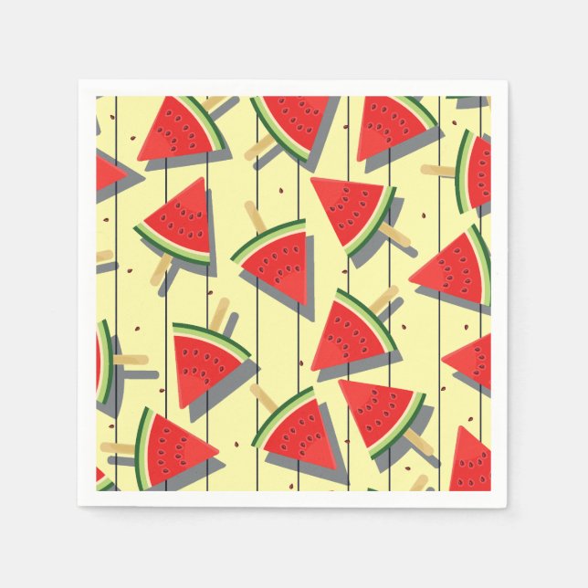Summer Watermelon Slices Pattern, rot und grün Serviette (Vorderseite)