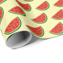 Summer Watermelon Yellow Gift Wrapping Paper