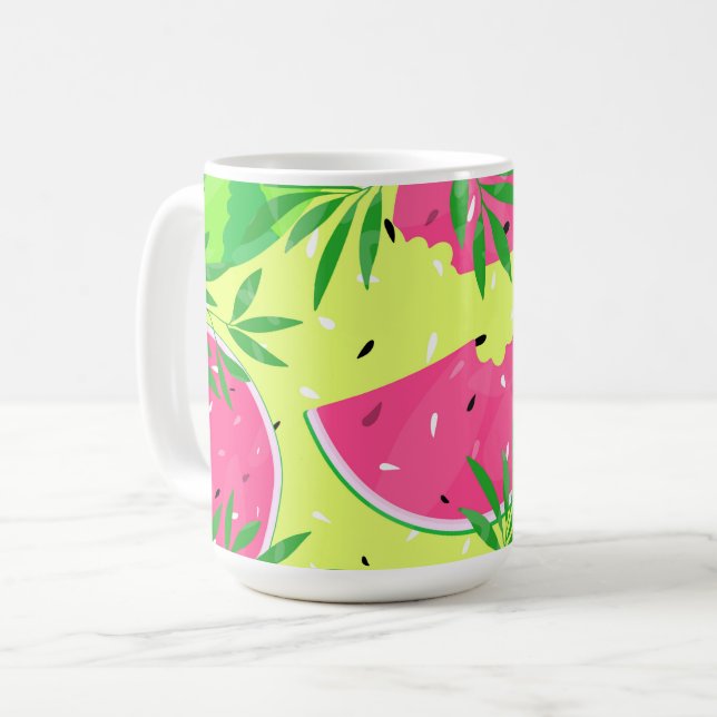 Summer Watermelons Branchen Bright Tropical Kaffeetasse (Vorderseite Links)