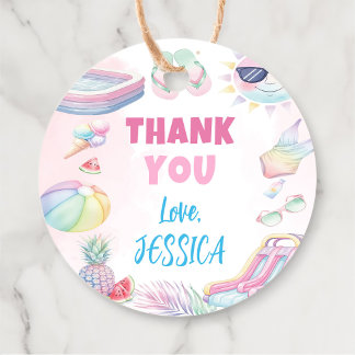 Summer Waterslide Girl Geburtstagsparty Danke Geschenkanhänger