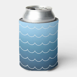 Summer Wave Muster Light Blue to Navy Gradient Dosenkühler