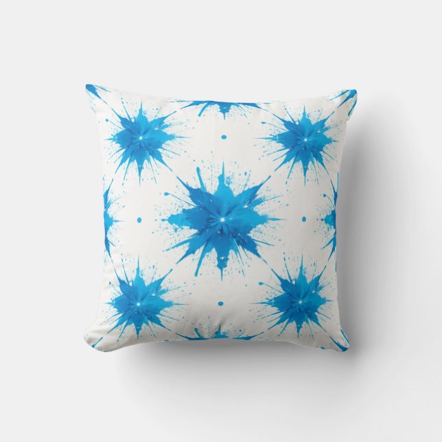 Summer Waves Geometric Splash Throw Kissen (Vorderseite)