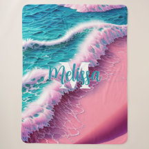 Summer Waves in Pink II Monogramm