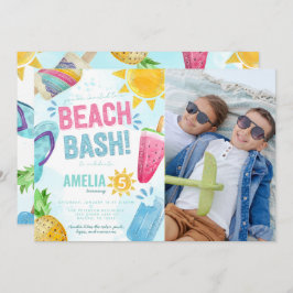 Summer Wcolor Beach Bash Geburtstagsparty Einladung