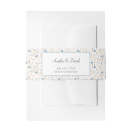 Summer Wedding Chic Blue Wildblumen getrocknetes G Einladungsbanderole