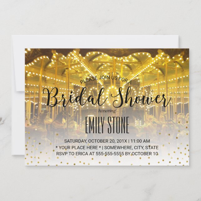 Summer Wedding Merry Go Runde Modernes Brautparty Einladung (Vorderseite)