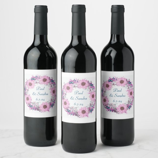 Summer Wedding Nuptial Empfang Vintag Weinetikett (Flaschen)