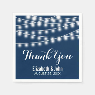 Summer Wedding String Lights Design Serviette