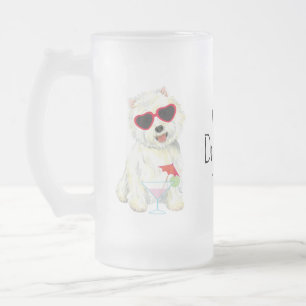 Summer Westie Mattglas Bierglas
