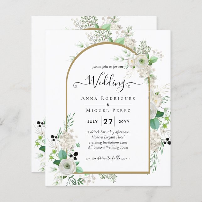 Summer White Roses Emerald Sage Greenerity WEDDING (Vorne/Hinten)