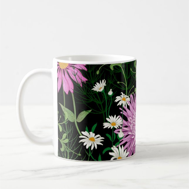 Summer Wild Blume Nahtlose Sketch Kaffeetasse (Links)