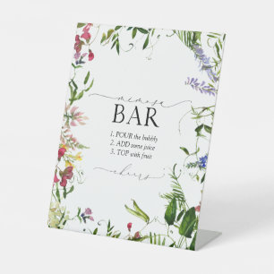Summer Wildblume Brautparty Mimosa Bar Sockelschild