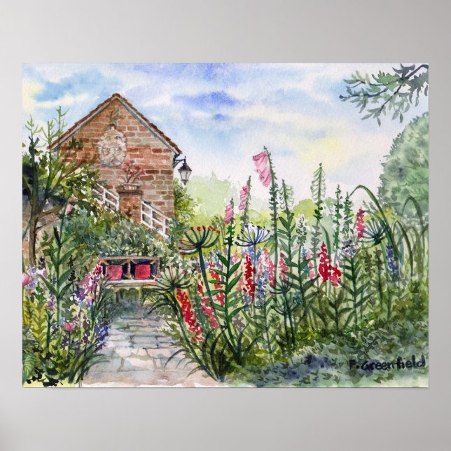 Summer Wildblume English Garden in York Poster (Vorne)