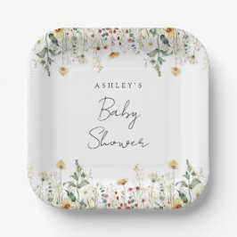 Summer Wildblume Field Baby Dusche Pappteller